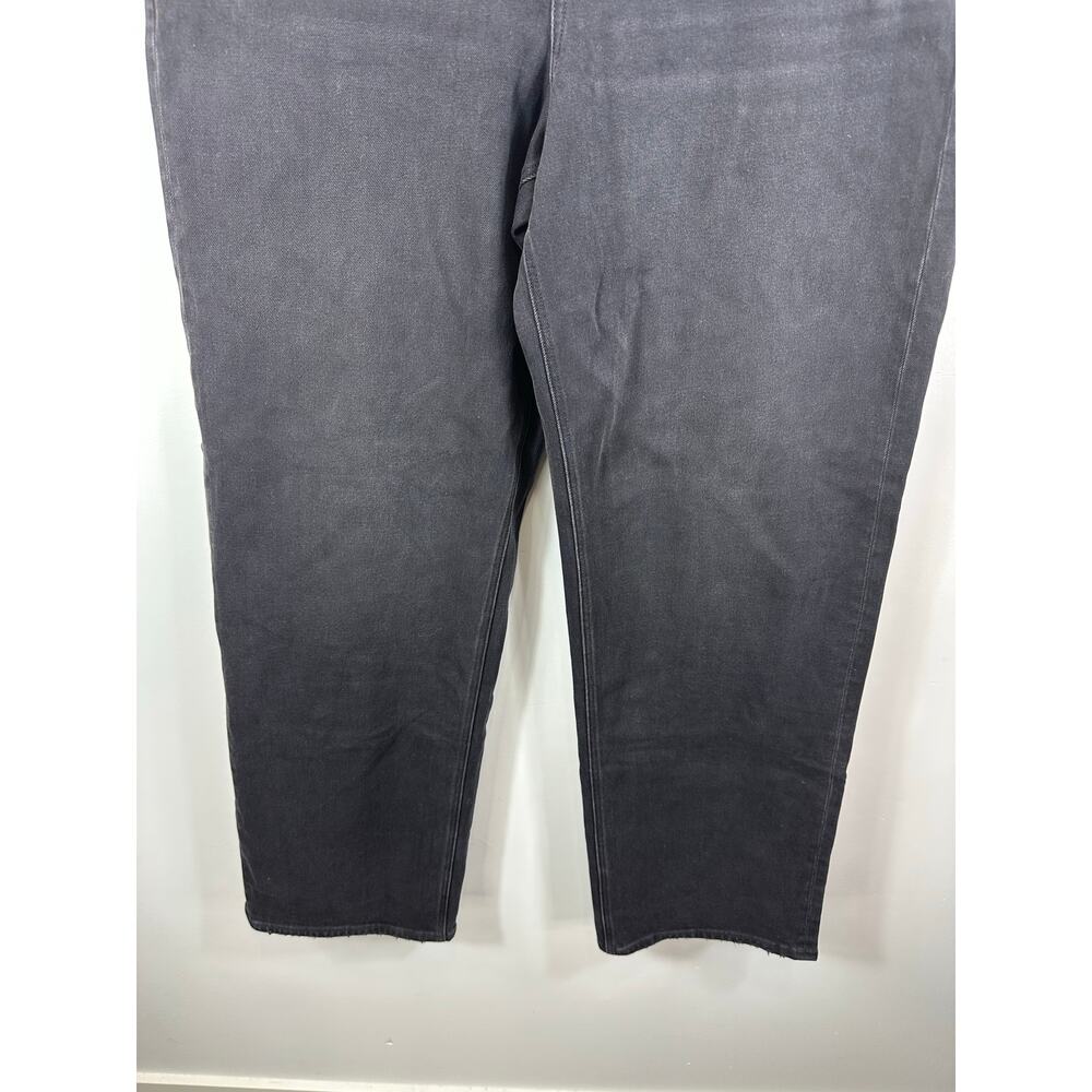 American Eagle Super High Rise Baggy Straight Cut Out Jeans Black Size 16 Long - Picture 11 of 16